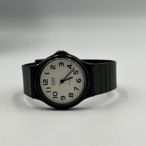 3/$30 Casio Watch Men Women All Black White Dial 33MM Round Dial  9" - Picture 7 of 13